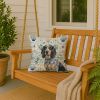 Bluetick Coonhound Coastal Sea Glass Throw Pillow Decorative Indoor Outdoor Accent Cushion for Couch, Bed or Patio, 18Hx18W
