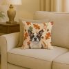 Brindle Boston Terrier Heirloom Fall Throw Pillow Decorative Indoor Outdoor Accent Cushion for Couch, Bed or Patio, 18Hx18W