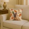 Mahogany Belgian Malinois Heirloom Fall Throw Pillow Decorative Indoor Outdoor Accent Cushion for Couch, Bed or Patio, 18Hx18W