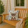 Chocolate Chihuahua Coastal Sea Glass Throw Pillow Decorative Indoor Outdoor Accent Cushion for Couch, Bed or Patio, 18Hx18W