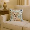 Hairless Palomino Chinese Crested Coastal Sea Glass Throw Pillow Decorative Indoor Outdoor Accent Cushion for Couch, Bed or Patio, 18Hx18W