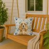 Buff Cocker Spaniel Coastal Sea Glass Throw Pillow Decorative Indoor Outdoor Accent Cushion for Couch, Bed or Patio, 18Hx18W