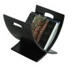 Contemporary Espresso-Finish Wood Magazine Rack