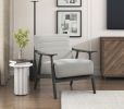 Pearl Upholstered Accent Chair with Dark Gray Wood Frame