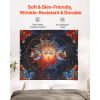 Sun and Moon Tapestry, Psychedelic Mystic Floral Aesthetic Wall Tapestry, Vintage Wall Blanket for Home Decoration, Suitable for Bedroom, Living Room