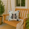 Parti Cocker Spaniel Coastal Sea Glass Throw Pillow Decorative Indoor Outdoor Accent Cushion for Couch, Bed or Patio, 18Hx18W