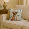 Wirehaired Pointing Griffon Coastal Sea Glass Throw Pillow Decorative Indoor Outdoor Accent Cushion for Couch, Bed or Patio, 18Hx18W