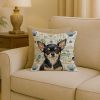 Black and Tan Chihuahua Coastal Sea Glass Throw Pillow Decorative Indoor Outdoor Accent Cushion for Couch, Bed or Patio, 18Hx18W