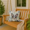 Blue Merle Cardigan Welsh Corgi Coastal Sea Glass Throw Pillow Decorative Indoor Outdoor Accent Cushion for Couch, Bed or Patio, 18Hx18W