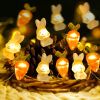 Battery-Operated Bunny and Carrot String Lights
