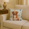Orange Nova Scotia Duck Tolling Retriever Coastal Sea Glass Throw Pillow Decorative Indoor Outdoor Accent Cushion for Couch, Bed or Patio, 18Hx18W