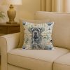 Blue Neapolitan Mastiff Coastal Sea Glass Throw Pillow Decorative Indoor Outdoor Accent Cushion for Couch, Bed or Patio, 18Hx18W
