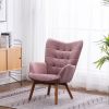 Mauve Velvet Tufted Accent Chair with Ottoman