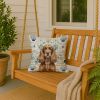 Liver English Cocker Spaniel Coastal Sea Glass Throw Pillow Decorative Indoor Outdoor Accent Cushion for Couch, Bed or Patio, 18Hx18W