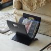 Contemporary Espresso-Finish Wood Magazine Rack