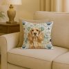 Buff Cocker Spaniel Coastal Sea Glass Throw Pillow Decorative Indoor Outdoor Accent Cushion for Couch, Bed or Patio, 18Hx18W