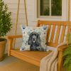 Black Cocker Spaniel Coastal Sea Glass Throw Pillow Decorative Indoor Outdoor Accent Cushion for Couch, Bed or Patio, 18Hx18W