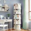 5-Tier 360° Rotating Round Bookshelf Tower