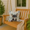 Black and Tan Chihuahua Coastal Sea Glass Throw Pillow Decorative Indoor Outdoor Accent Cushion for Couch, Bed or Patio, 18Hx18W