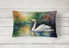 12 x 16 Inch Swan Watercolor Throw Pillow
