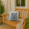 Blue Chow Chow Coastal Sea Glass Throw Pillow Decorative Indoor Outdoor Accent Cushion for Couch, Bed or Patio, 18Hx18W