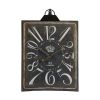 Large Vintage-Style Black Rectangular Wall Clock with White Numerals