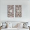 Distressed Carved Wood Decorative Wall Art Set of 2