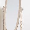 Traditional Queen Anne Style Gold Wood Cheval Floor Mirror