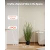 35 Inch Artificial Cattail Grass in Pots Set of 2