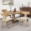 2-Piece Upholstered Slat-Back Dining Chair Set with Rubberwood Frames