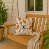 White Boxer Heirloom Fall Throw Pillow Decorative Indoor Outdoor Accent Cushion for Couch, Bed or Patio, 18Hx18W