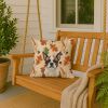 Brindle Boston Terrier Heirloom Fall Throw Pillow Decorative Indoor Outdoor Accent Cushion for Couch, Bed or Patio, 18Hx18W