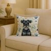 Standard Schnauzer Coastal Sea Glass Throw Pillow Decorative Indoor Outdoor Accent Cushion for Couch, Bed or Patio, 18Hx18W