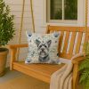 Gray Skye Terrier Coastal Sea Glass Throw Pillow Decorative Indoor Outdoor Accent Cushion for Couch, Bed or Patio, 18Hx18W