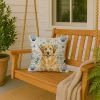 Lion Yellow Leonberger Coastal Sea Glass Throw Pillow Decorative Indoor Outdoor Accent Cushion for Couch, Bed or Patio, 18Hx18W