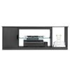 TV Stand for TVs up to 65 inch, Modern Entertainment Center with Light Strip, Wooden TV Cabinet Storage with Glass Shelf and Adjustable Shelves