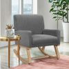 Upholstered Rocking Chair with Wood Base