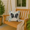 Black and White Papillon Coastal Sea Glass Throw Pillow Decorative Indoor Outdoor Accent Cushion for Couch, Bed or Patio, 18Hx18W
