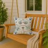 White German Shepherd Coastal Sea Glass Throw Pillow Decorative Indoor Outdoor Accent Cushion for Couch, Bed or Patio, 18Hx18W
