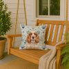 Orange Roan English Cocker Spaniel Coastal Sea Glass Throw Pillow Decorative Indoor Outdoor Accent Cushion for Couch, Bed or Patio, 18Hx18W