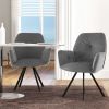 Set of 2 Swivel Accent Arm Chairs with Metal Legs and Wide Back