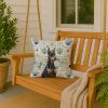 Doberman Pinscher Coastal Sea Glass Throw Pillow Decorative Indoor Outdoor Accent Cushion for Couch, Bed or Patio, 18Hx18W