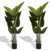 62 Inch Artificial Bird of Paradise Plant in Pots Set of 2