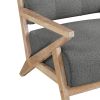 Dark Gray Tufted Accent Chair with Antique-Finish Wood Frame