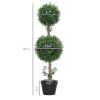 2-Piece Artificial Boxwood Ball Topiary Tree Set with Pots