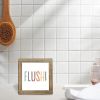 Flush Sign, Rustic Bathroom Wood Plaque Sign, Amusing Bathroom Decoration for Office School Farmhouse Toilet, Decorative Wooden Table Signs
