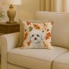 Bichon Frise Heirloom Fall Throw Pillow Decorative Indoor Outdoor Accent Cushion for Couch, Bed or Patio, 18Hx18W