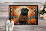 18 x 27 Inch Black Pug Fall Doormat