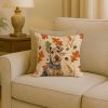 Grizzle Airedale Terrier Heirloom Fall Throw Pillow Decorative Indoor Outdoor Accent Cushion for Couch, Bed or Patio, 18Hx18W