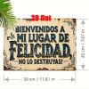CIFbuy Welcome To My Happy Haven Do Not Ruin It Vintage Metal Sign Floral Rustic Wall Decor For Home Bar Cafe Man Cave Farmhouse Ideal Gift (TikTok